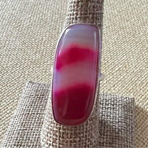 Pink Agate Ring Size 8.5+